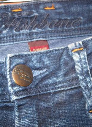 Классные джинсы штаны  брюки темно-синие с потертостями км1473, тянутся10 фото
