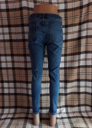 Крутые короткие узкачи. скинни джинсы джинсы-дудочки синие5 фото