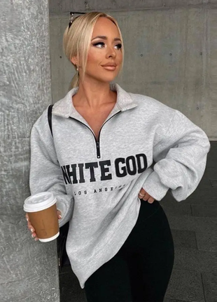 Свободный женский  свитер - худи тринитка с накатом норма, батал (3 цвета) rin1547-830vl-pве