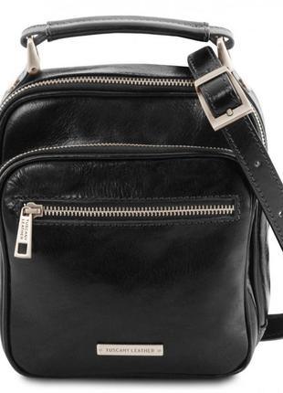 Tl141916 paul - шкіряна сумка через плече, кросбоді з ручкою (чорний)