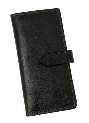 Длинное портмоне grande pelle 524610 глянцевая кожа черный