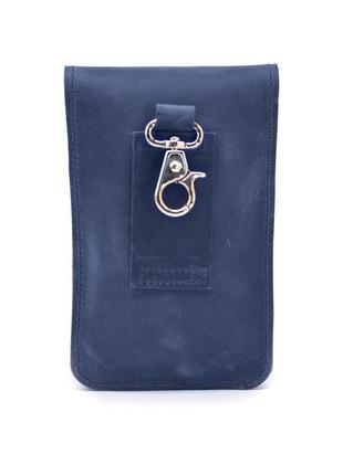Кожана сумка чохол на пояс темно-синя tarwa rk-2091-3md4 фото