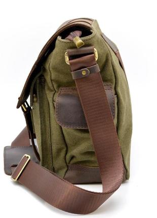 Чоловіча сумка через плече парусина та шкіра rh-6690-4lx бренда tarwa4 фото