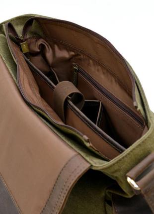 Чоловіча сумка через плече парусина та шкіра rh-6690-4lx бренда tarwa8 фото