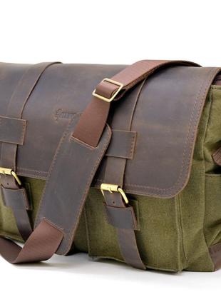Мужская сумка через плечо парусина и кожа rh-6690-4lx бренда tarwa
