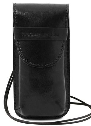 Эксклюзивный кожаный футляр для очков/смартфона большой размер tl141321 (черный)