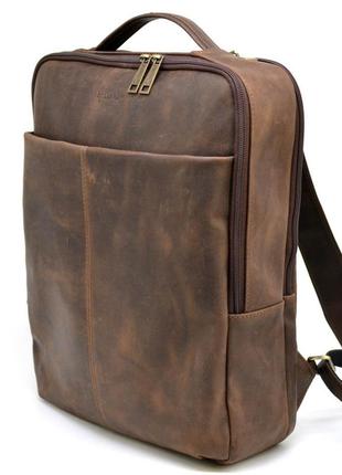 Шкіряний чоловічий рюкзак коричневий rc-7280-3md