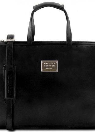 Palermo — жіночий портфель на 3 відділення зі шкіри tuscany leather tl141343 (чорний)