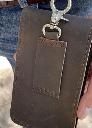 Кожана сумка- чохол на пояс коричнева tarwa rc-2090-3md5 фото