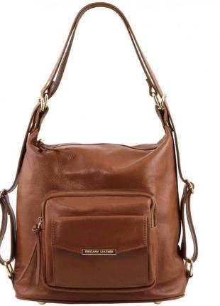 Женская кожаная сумка-рюкзак 2 в 1 tuscany tl141535