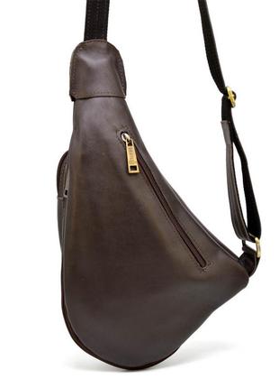 Слинг рюкзак на одно плечо из телячьей кожи gc-3026-3md бренд tarwa коричневый