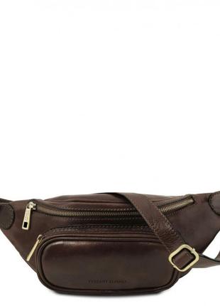 Напоясна шкіряна сумка tl141797 tuscany leather (темно-коричневий)