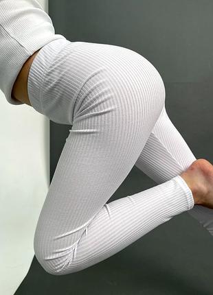 Женские лосины в рубчик4 фото