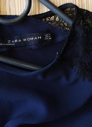 Шикарная блуза с кружевом на рукавах zara4 фото