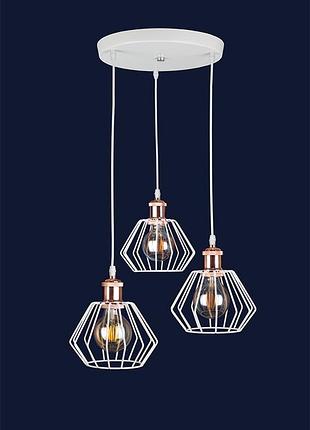 Люстра в стиле лофт 756pr108f-3 wh+rg (300)