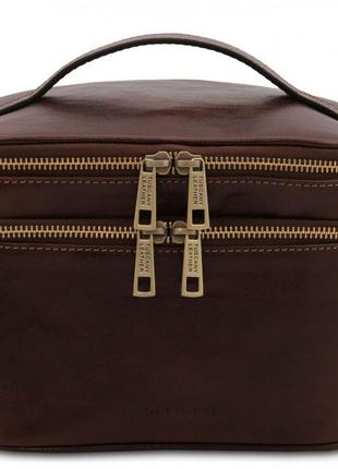 Кожаний несесер косметика eliot tuscany tl142045 (темно-коричневий)