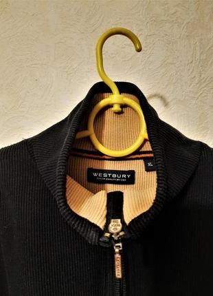 Westbury германия кофта толстовка тёплая мужская с застёжкой на воротнике чёрная/бежевая свитер3 фото