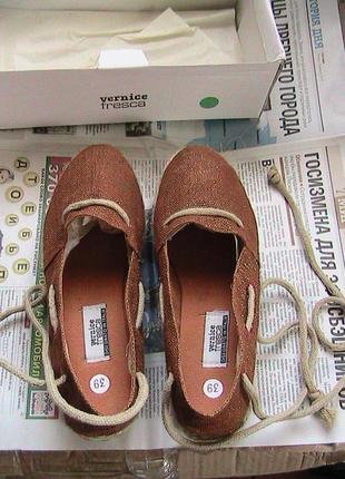 Супер туфли эспадрильи 39р новые натуральные