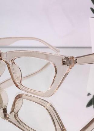 Комп'ютерні окуляри жіночі в платиковій пудровій прозорій оправі