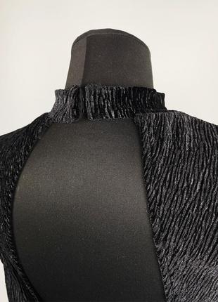 Велюрова чорна сукня з відкритою спиною h&m3 фото