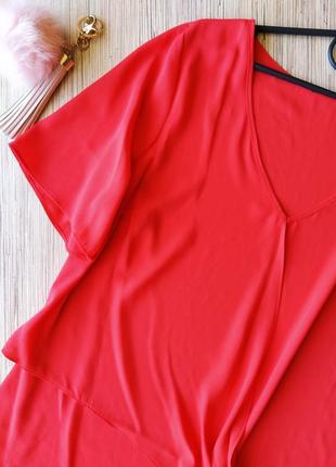 Стильная красная блуза с имитацией запаха2 фото
