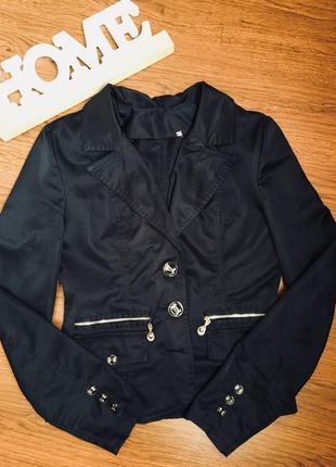 Черный базовый сатиновый  пиджак4 фото