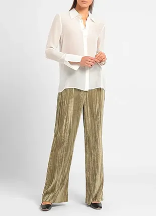 H&m крутезні велюрові плісеровані штани палаццо на високій посадці