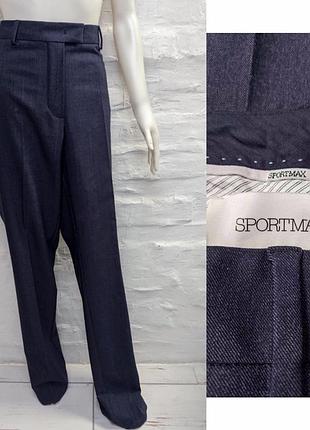 Sportmax max mara оригинальные элегантные брюки из шерсти вискозы