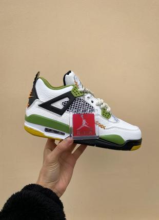 Мужские кроссовки nike air jordan 4 retro white olive 41-42-43-45