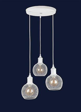Люстра на три фигурных плафона на круглом основании 907011f-3 wh (300)