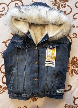 Зимова джинсова куртка2 фото
