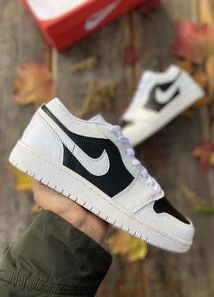 Мужские кроссовки nike air jordan 1 low white black 41-42-43-44-45