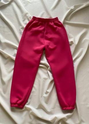 Зимові джогери жіночі pink фліс1 фото