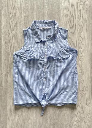 Крута футболка блузка  з рюшами h&m 7-8років