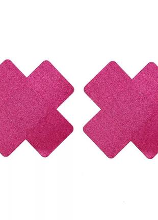 Наклейки на грудь "крестики" розовые - размер крестика 8*8см1 фото