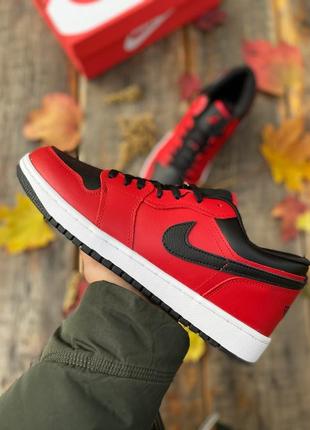 Мужские кроссовки nike air jordan 1 low black red 41-42-43-44-45