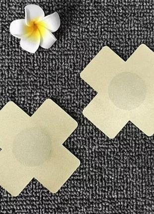 Наклейки на грудь "крестики" бежевые - размер крестика 8*8см