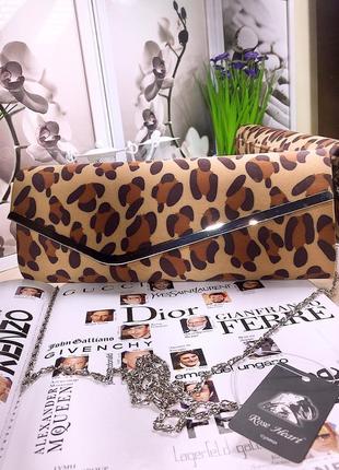 Стильная сумочка леопардовой расцветки на длинной ручке7 фото