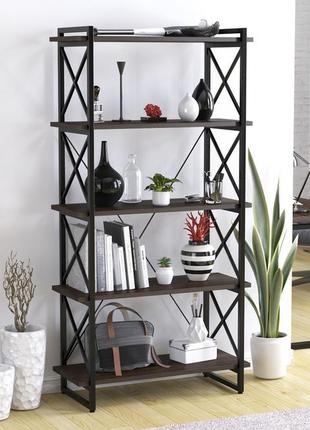 Стелаж скіф 4-920 loft design дуб палена для будинку і офісу. книжкова етарка для будинку у стилі лофт