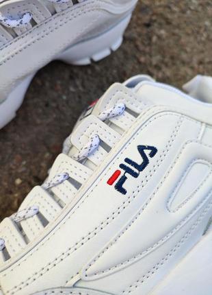 Білі кросівки шкіряні fila exclusive черевики кеди6 фото