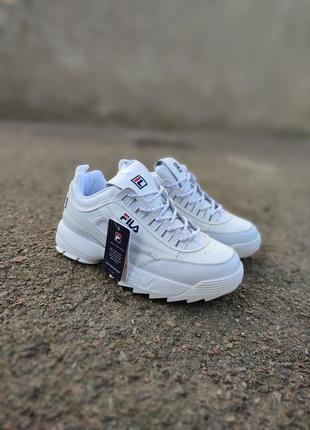 Білі кросівки шкіряні fila exclusive черевики кеди3 фото