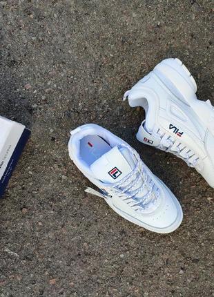 Білі кросівки шкіряні fila exclusive черевики кеди7 фото