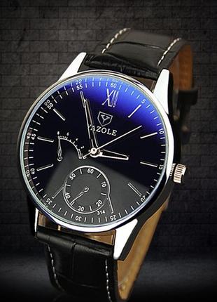 Классические мужские бизнес-часы yazole с черным ремешком3 фото