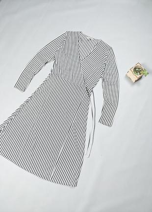 👗 платье женское черно белое h&m hm zara в вертикальную полоску длинное летнее легкое платье bershka uniqlo2 фото