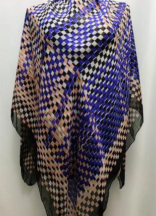 Шелковый  большой шарф платок  мультиколор италия /7483/