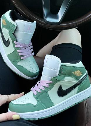 Nike air jordan 1 retro dutch green женские кроссовки