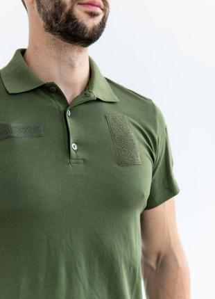 Поло зеленое, футболка зеленая, хаки, тактическое поло, мужская футболка, рубашка, короткий рукав2 фото