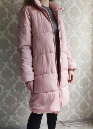 Пудровое пальто stradivarius/ зимнее пальто/ осеннее пальто/ розовая куртка
