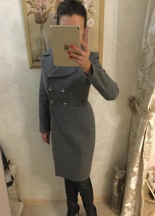 Пальто натуральная 100% шерсть, индивидуальный пошив. размер s. новое.