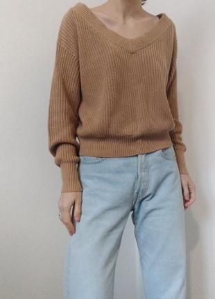 Бежевий светр бавовна gina tricot